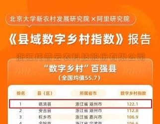 ​数字乡村指数全国百强县域榜单发布，位居榜单前十的县域都做了啥？